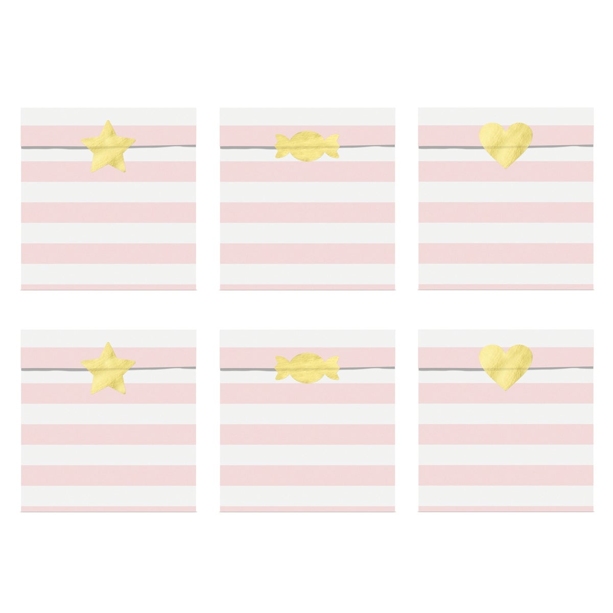 PartyDeco Traktatie Zakjes Yummy Licht roze