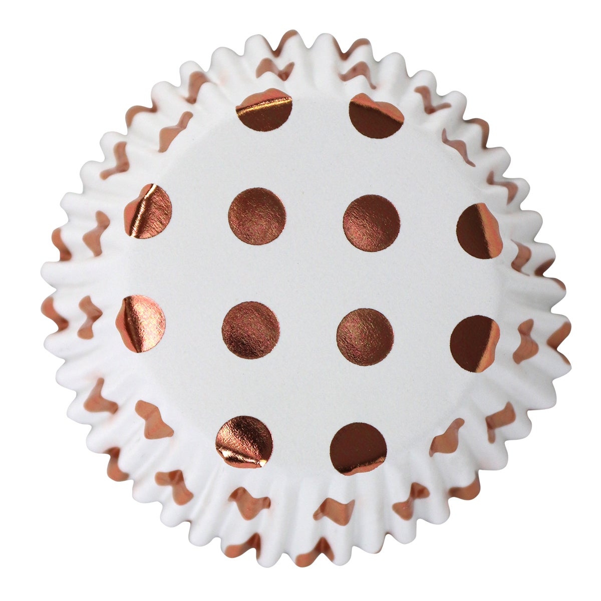 PME Foil Lined Baking Cups Rose Gold Polka Dot pk/30