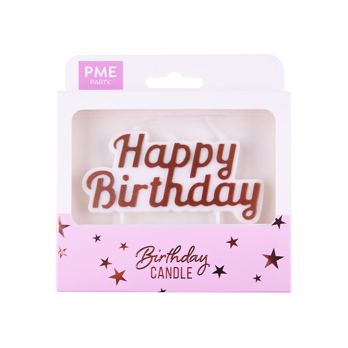 PME Kaars Taarttopper Happy Birthday Rosé Goud