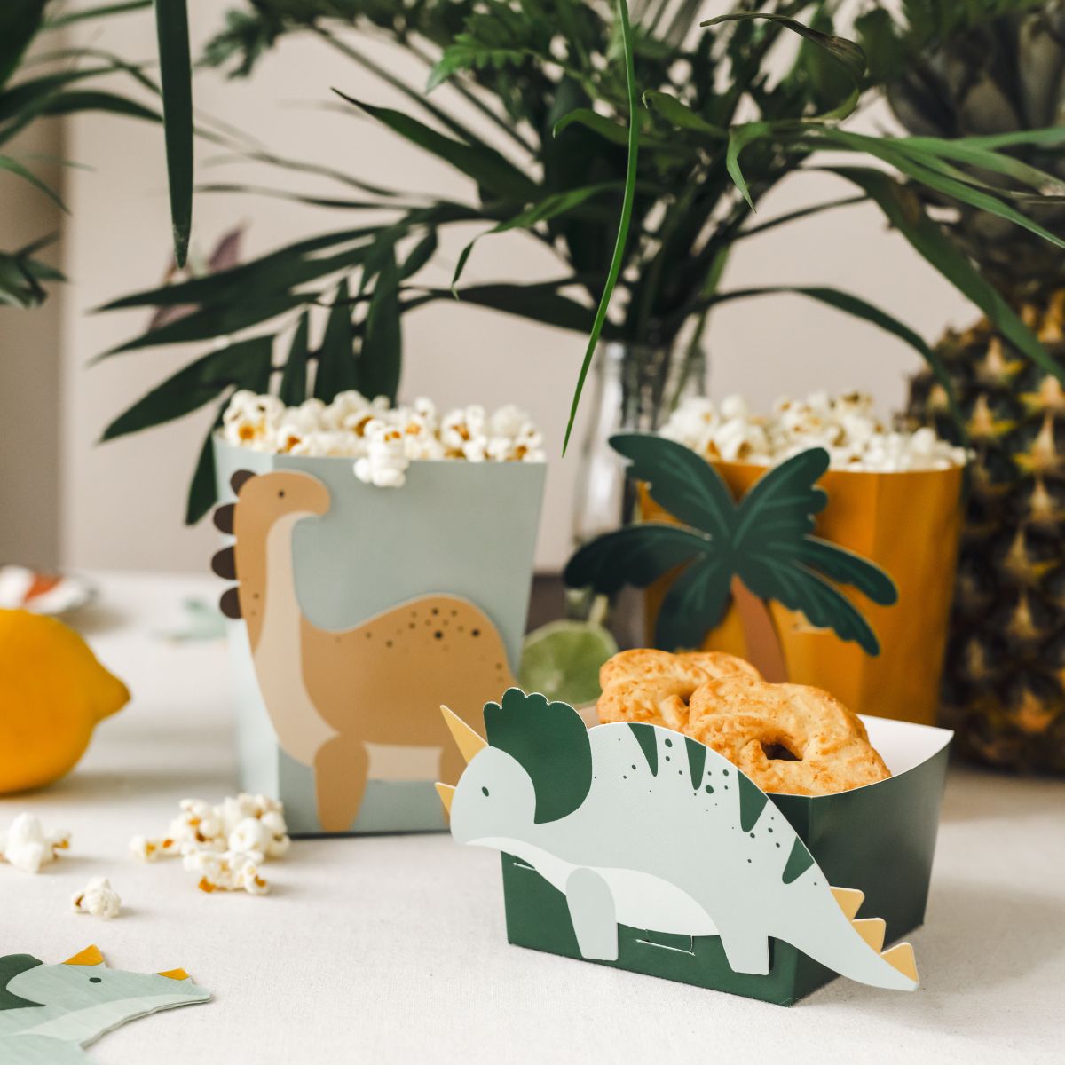 PartyDeco DIY Paper Snack Boxes pk/6 - Dinosaurussen