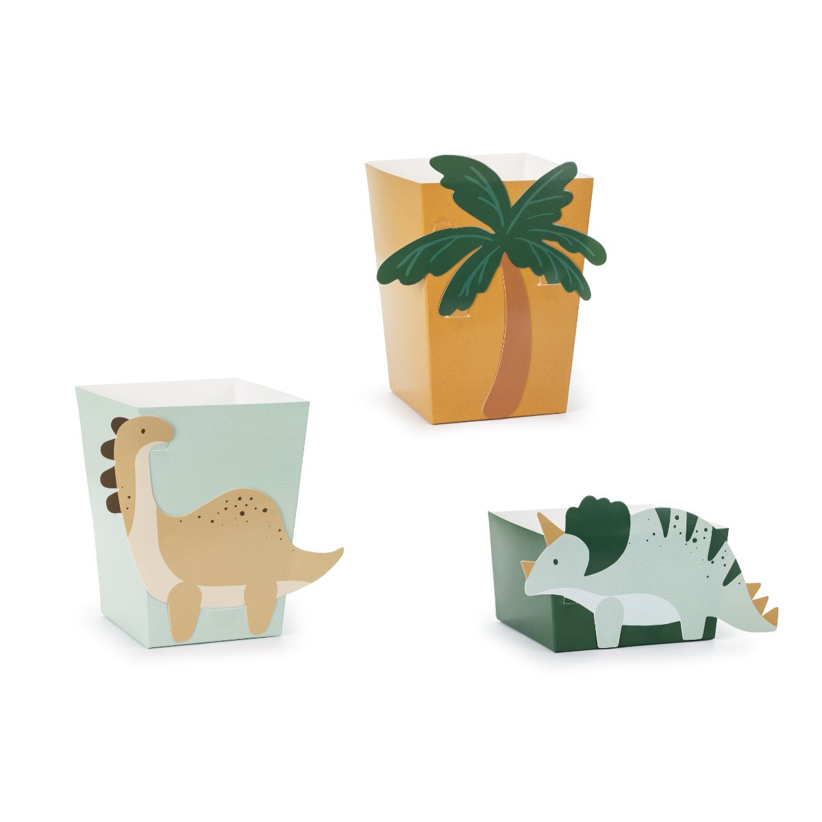 PartyDeco DIY Paper Snack Boxes pk/6 - Dinosaurussen
