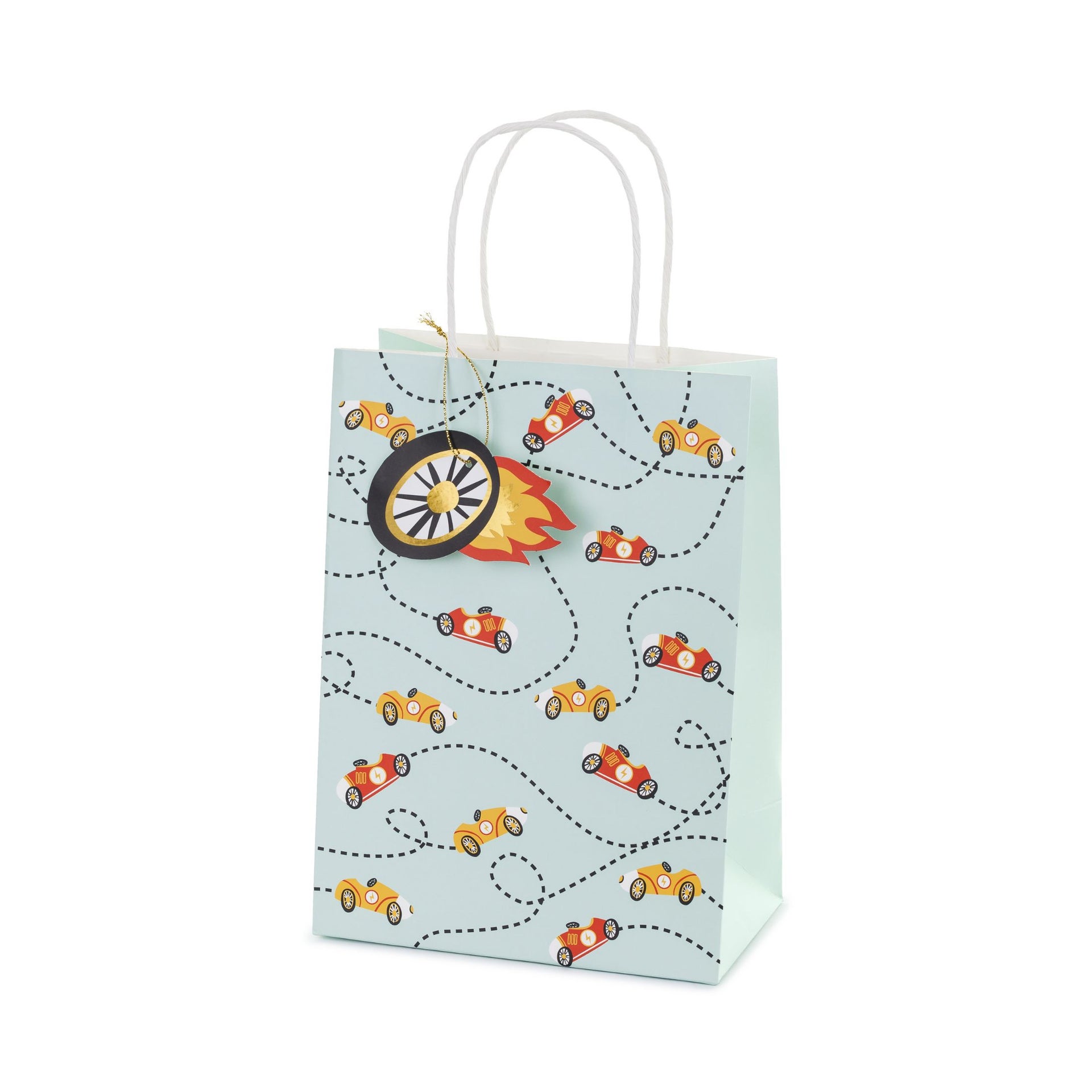 PartyDeco Cadeau Tas - Auto's - 10,5x18x25cm