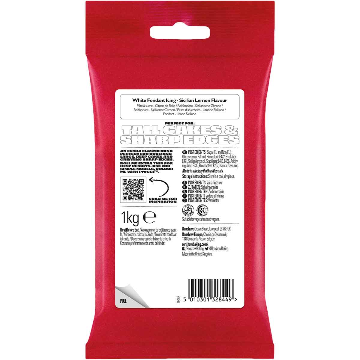 Renshaw Fondant Extra 1kg Wit met Siciliaanse Citroensmaak