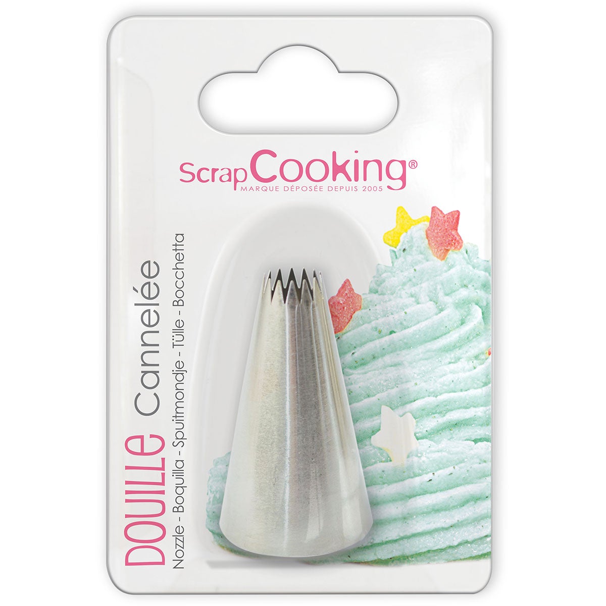 Scrapcooking Stainless Steel Fluted Piping Tip