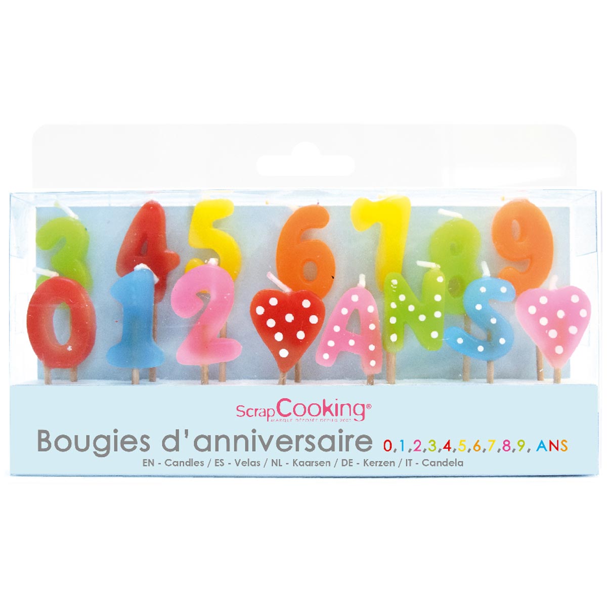 Scrapcooking Gekleurde Kaarsjes pk/15 1 2 3