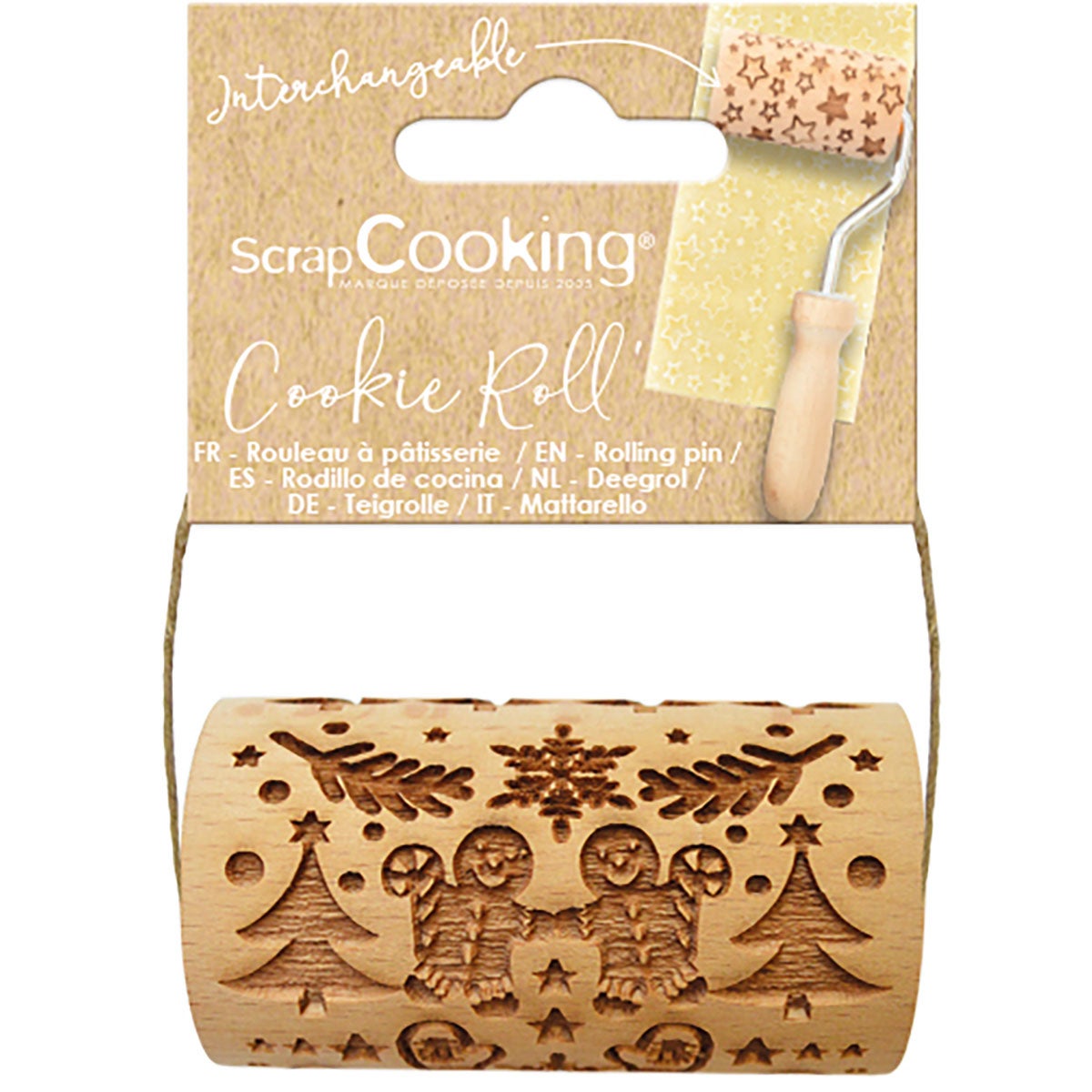 ScrapCooking Gingerman Embossing Rolling Pin