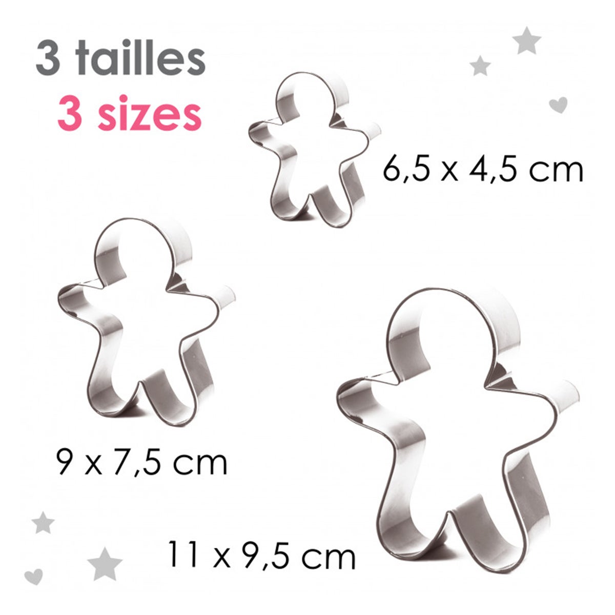 Scrapcooking Cookie Cutter Small Gingerbread Man Set/3