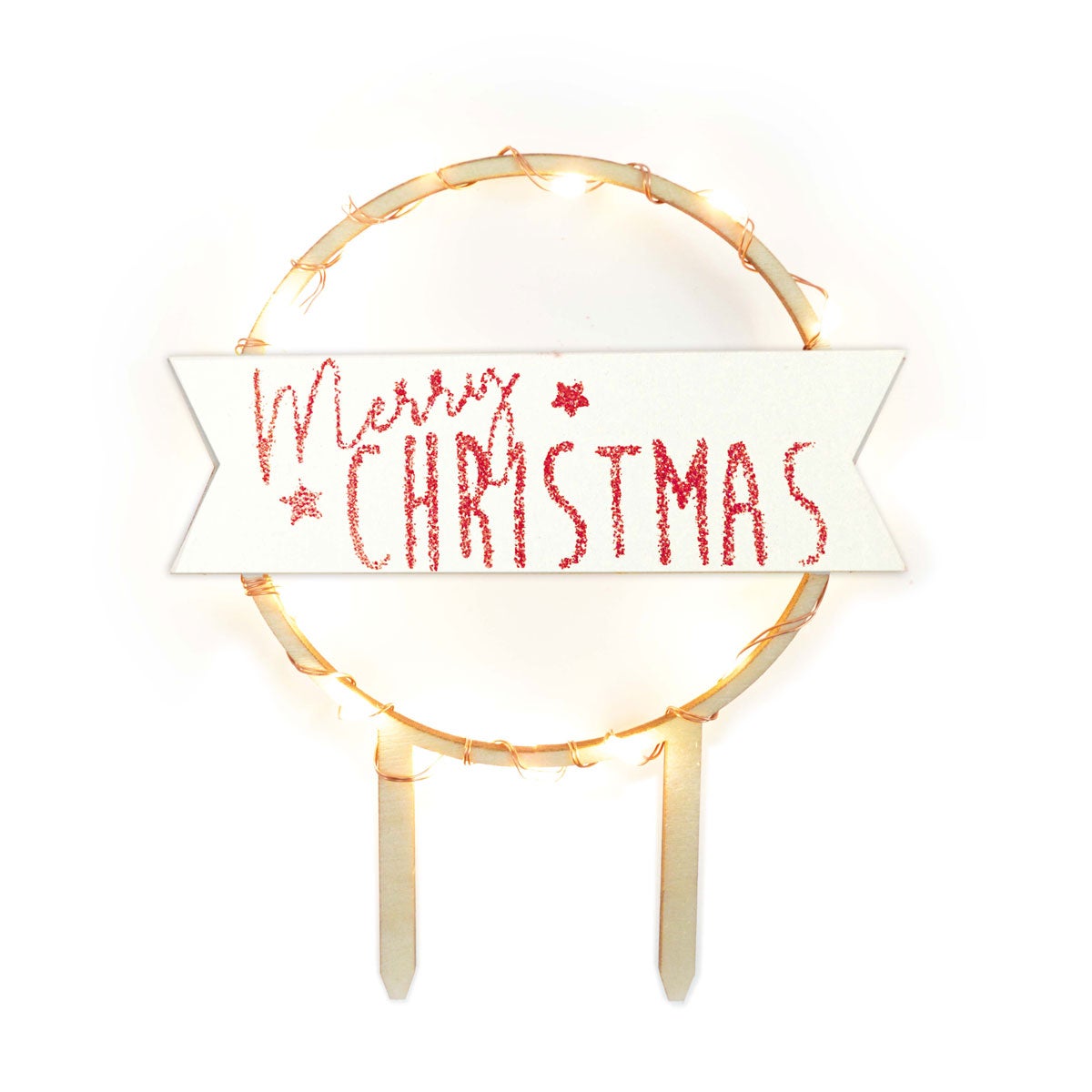ScrapCooking Cake Topper Led Merry Christmas