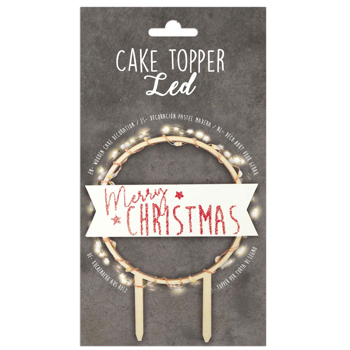 ScrapCooking Cake Topper Led Merry Christmas