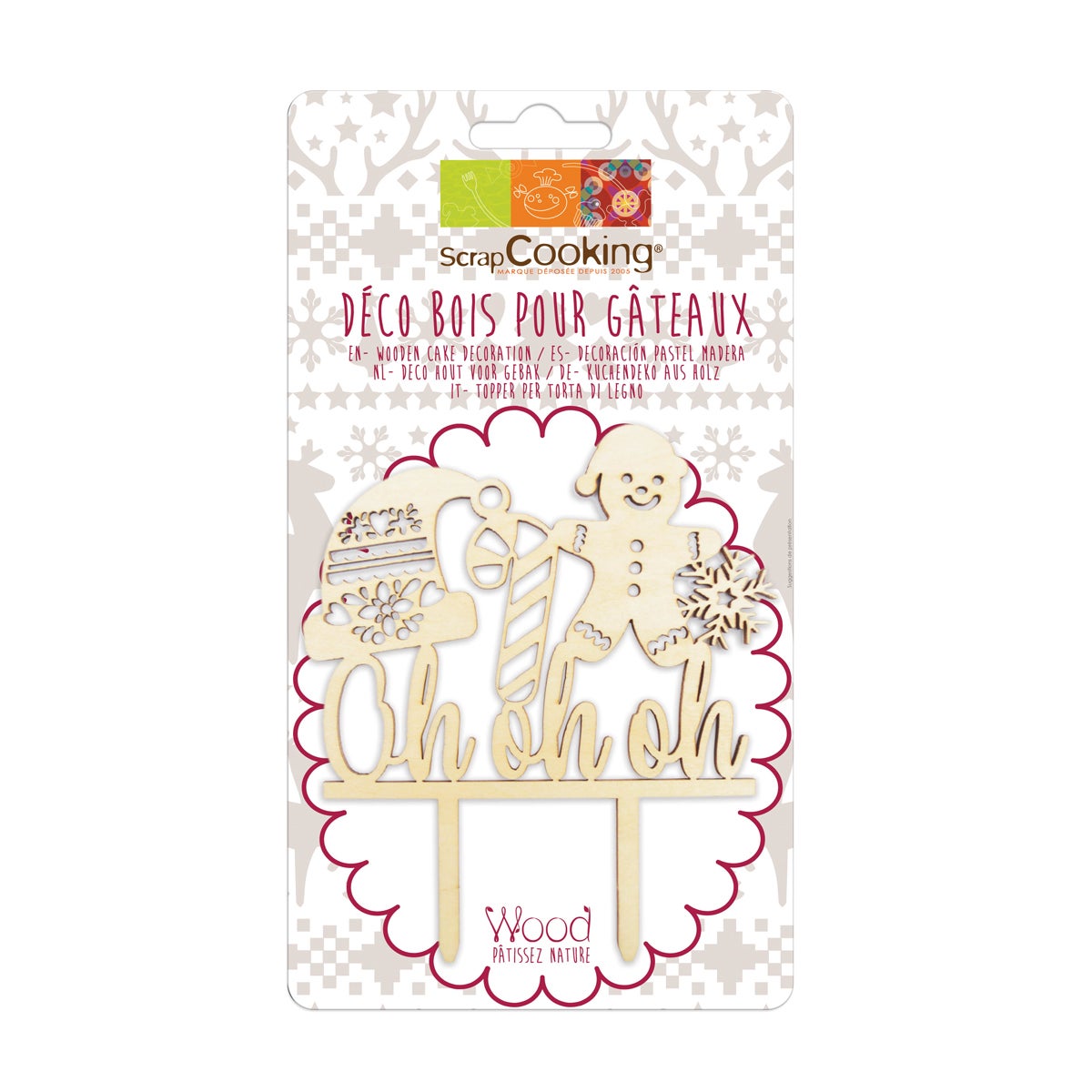 Scrapcooking Taarttopper Hout Oh Oh Oh