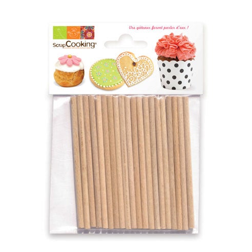 Scrapcooking Wooden Lollipop Sticks 8,9cm pk/20