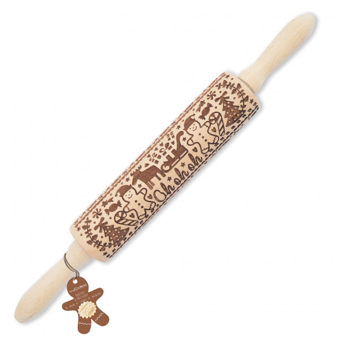 ScrapCooking Wooden Rolling Pin Gingerman