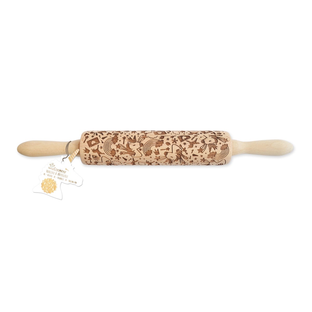 ScrapCooking Embossing Rolling Pin - Unicorn 39cm