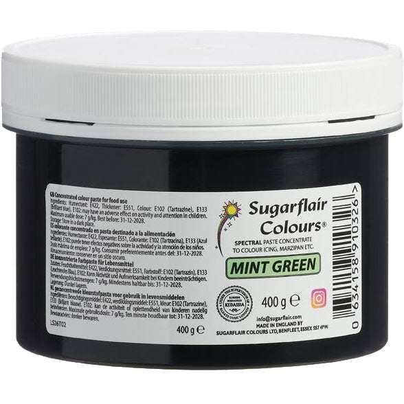 Sugarflair Eetbare Kleurstof Pasta Mintgroen 400g
