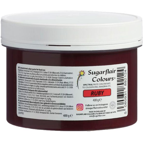 Sugarflair Eetbare Kleurstof Pasta Ruby 400g