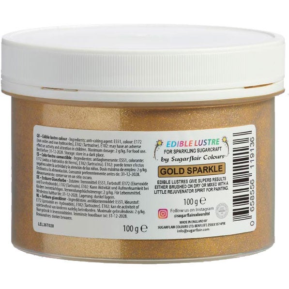 Sugarflair Edible Lustre Gold Sparkle, 100g