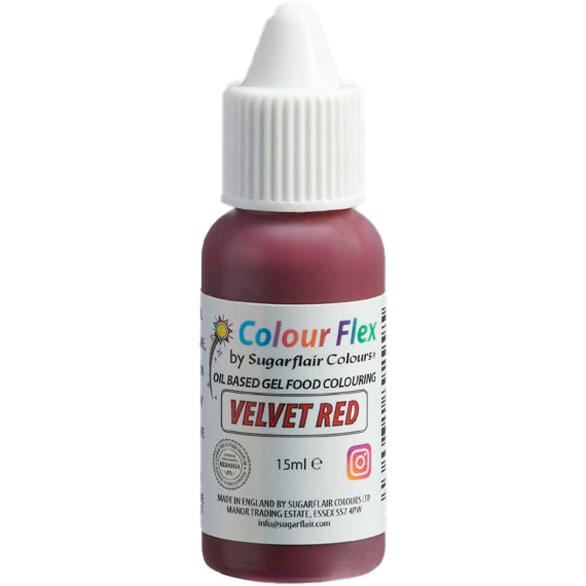 Sugarflair Colourflex Velvet Rood 15ml