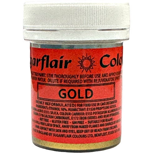 Sugarflair Eetbare Glitter Verf Goud 35g