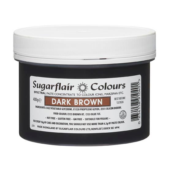 Sugarflair Paste Colour DARK BROWN 400g