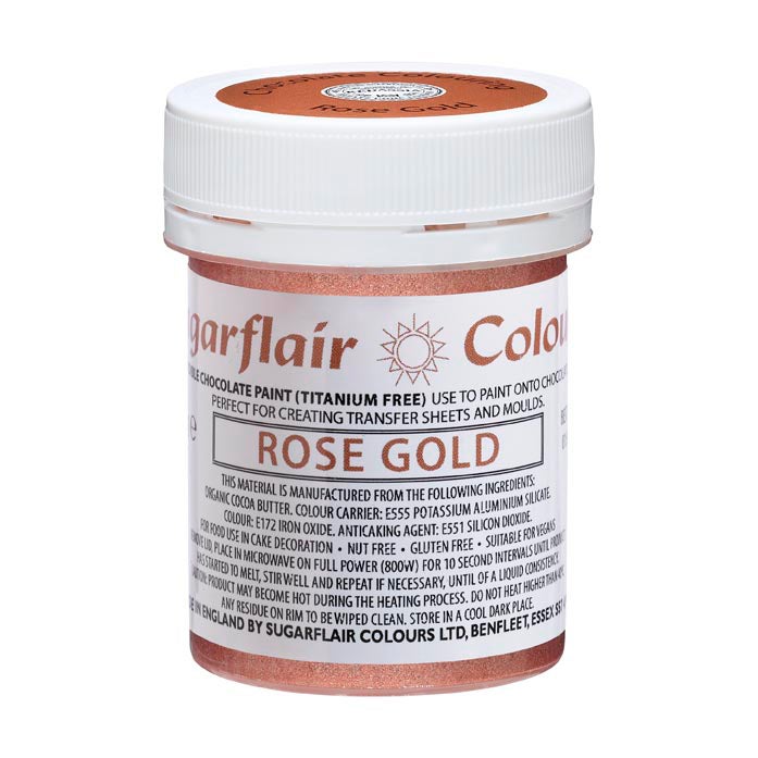 Sugarflair Chocolate Paint Rose Gold - E171 Free 35g