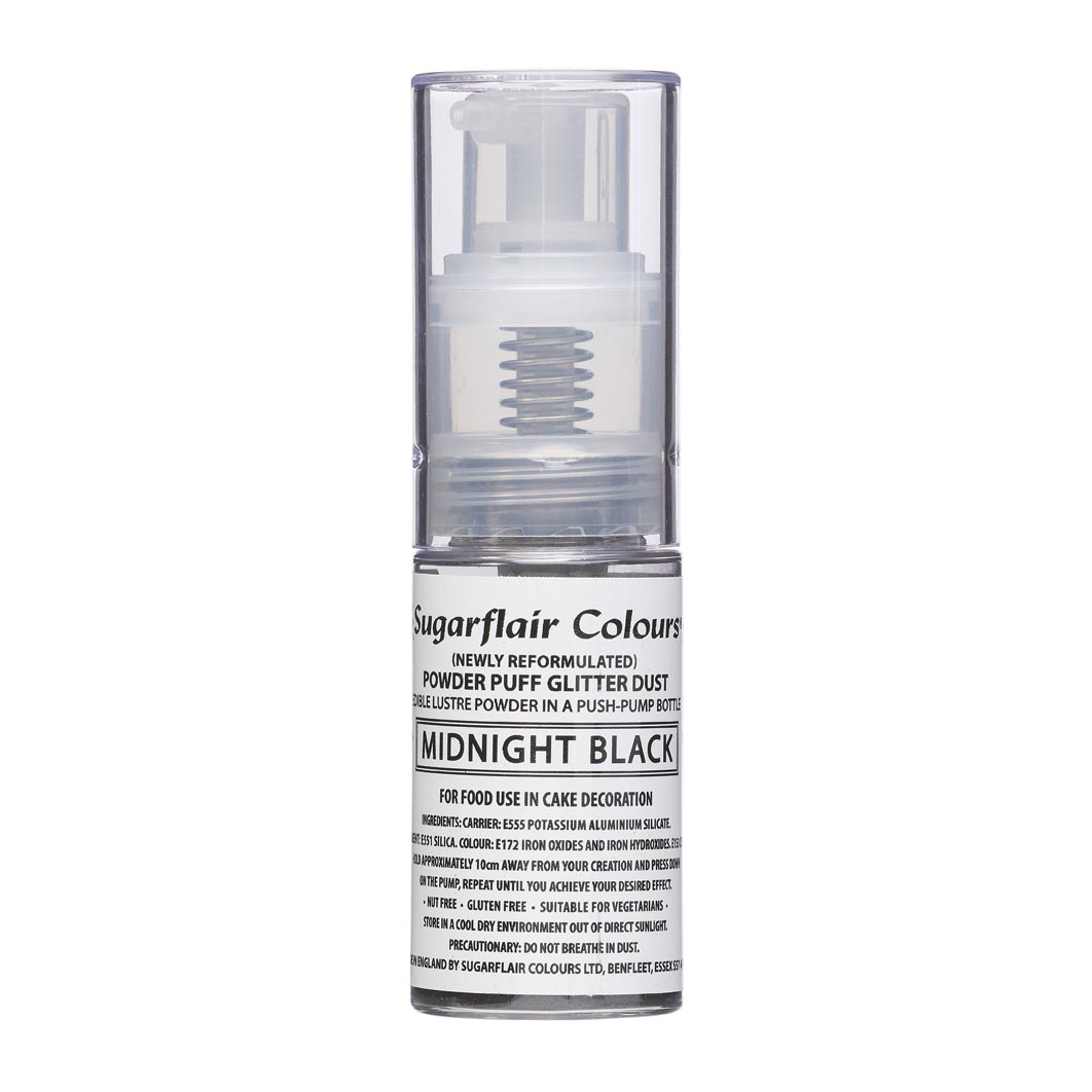 Sugarflair Pump Spray Glitter Dust -Midnight Black-