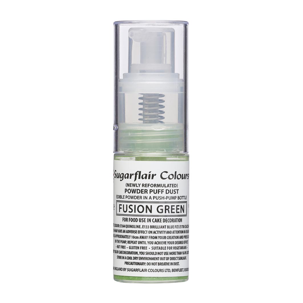 Sugarflair Pump Spray Powder Puff Dust - Fusion Green - 10g
