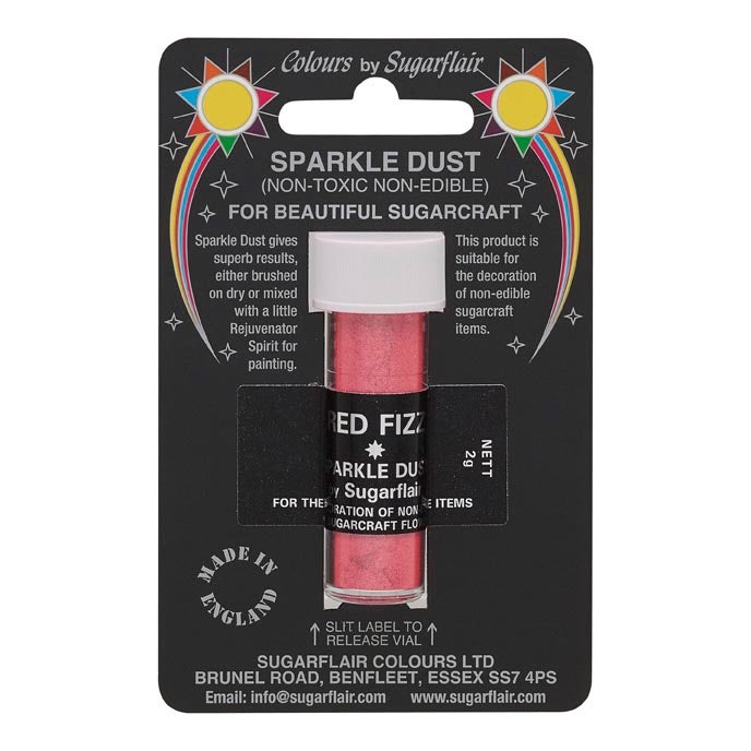 Sugarflair Sparkle Dust Red Fiz 2g