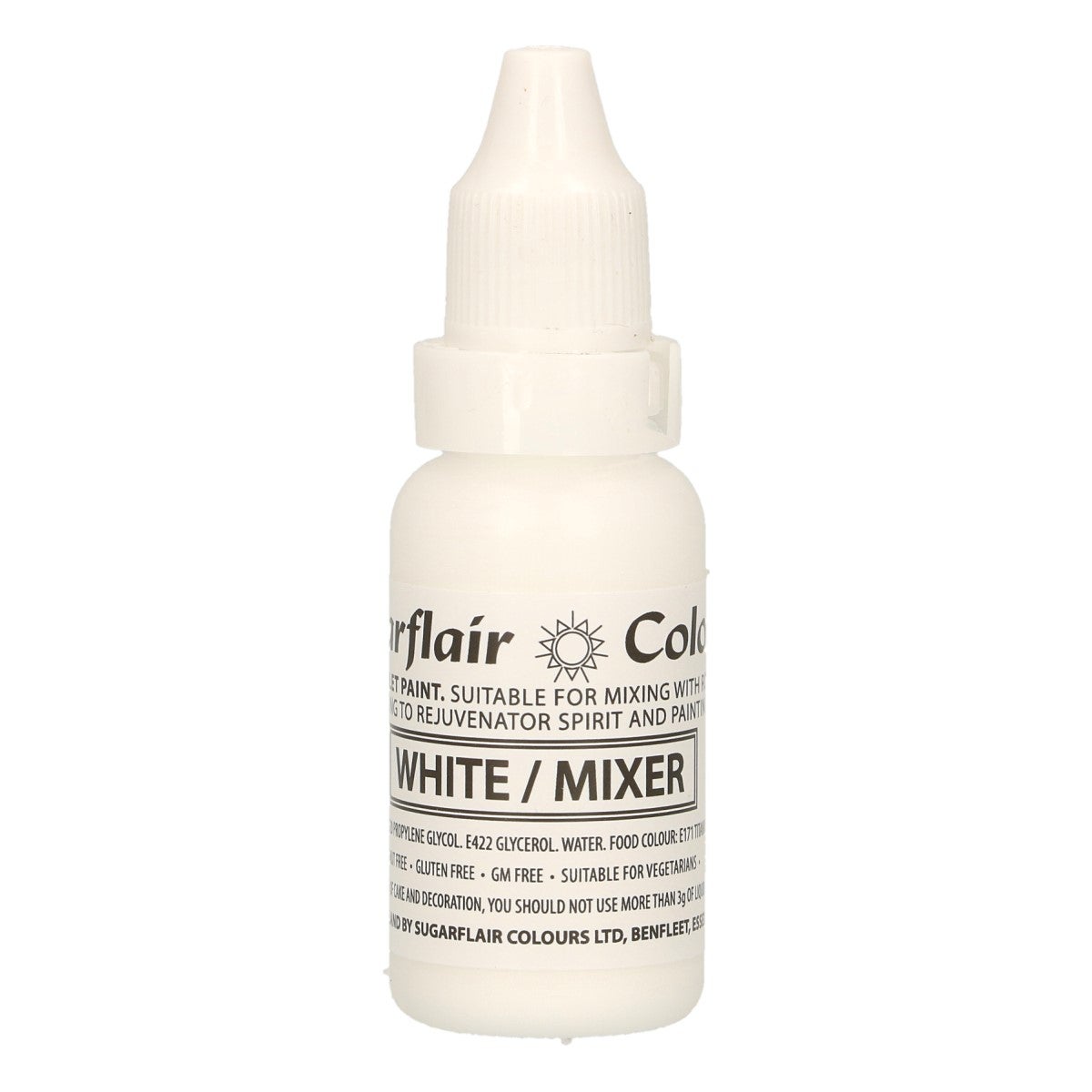Sugarflair Edible Droplet Paint -White/Mixer- 14ml