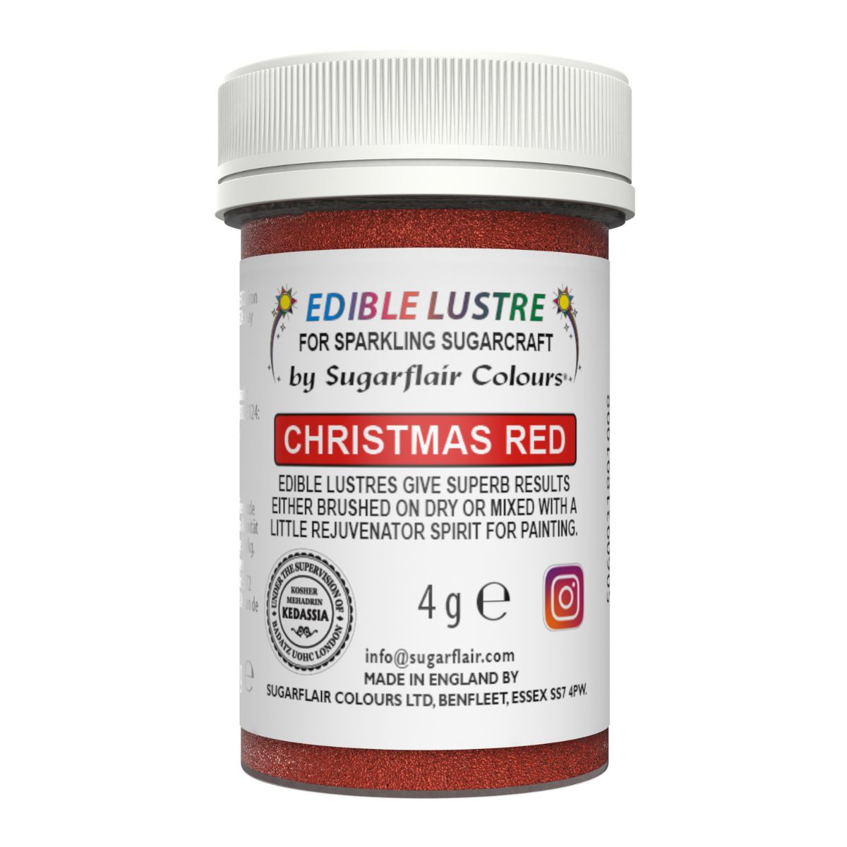 Sugarflair Edible Lustre Christmas Red, 4g