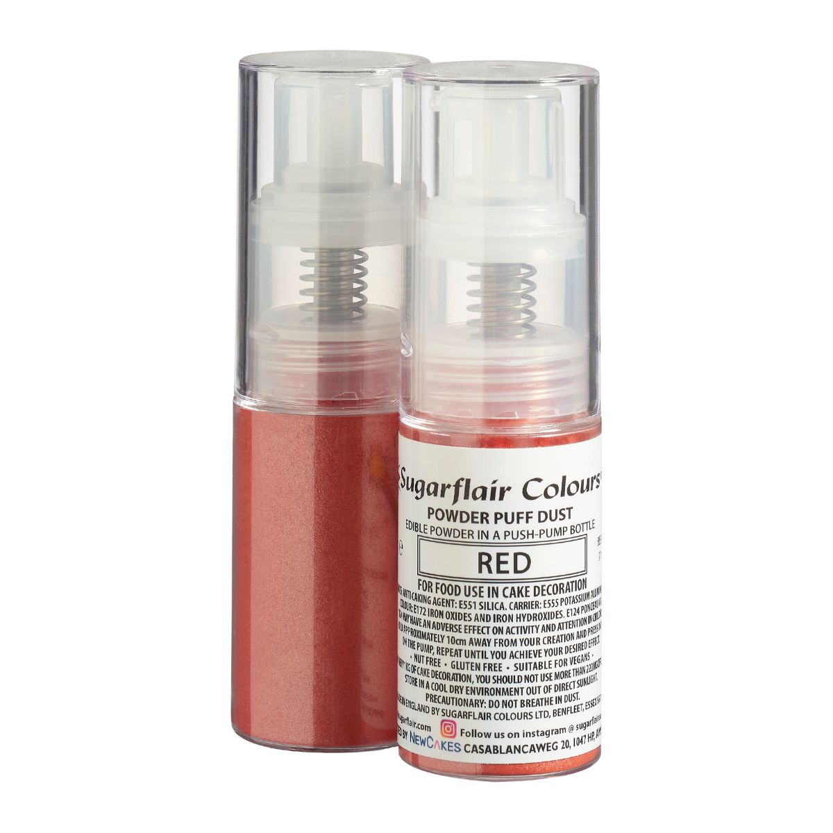 Sugarflair Pump Spray Powder Puff Dust -Red-