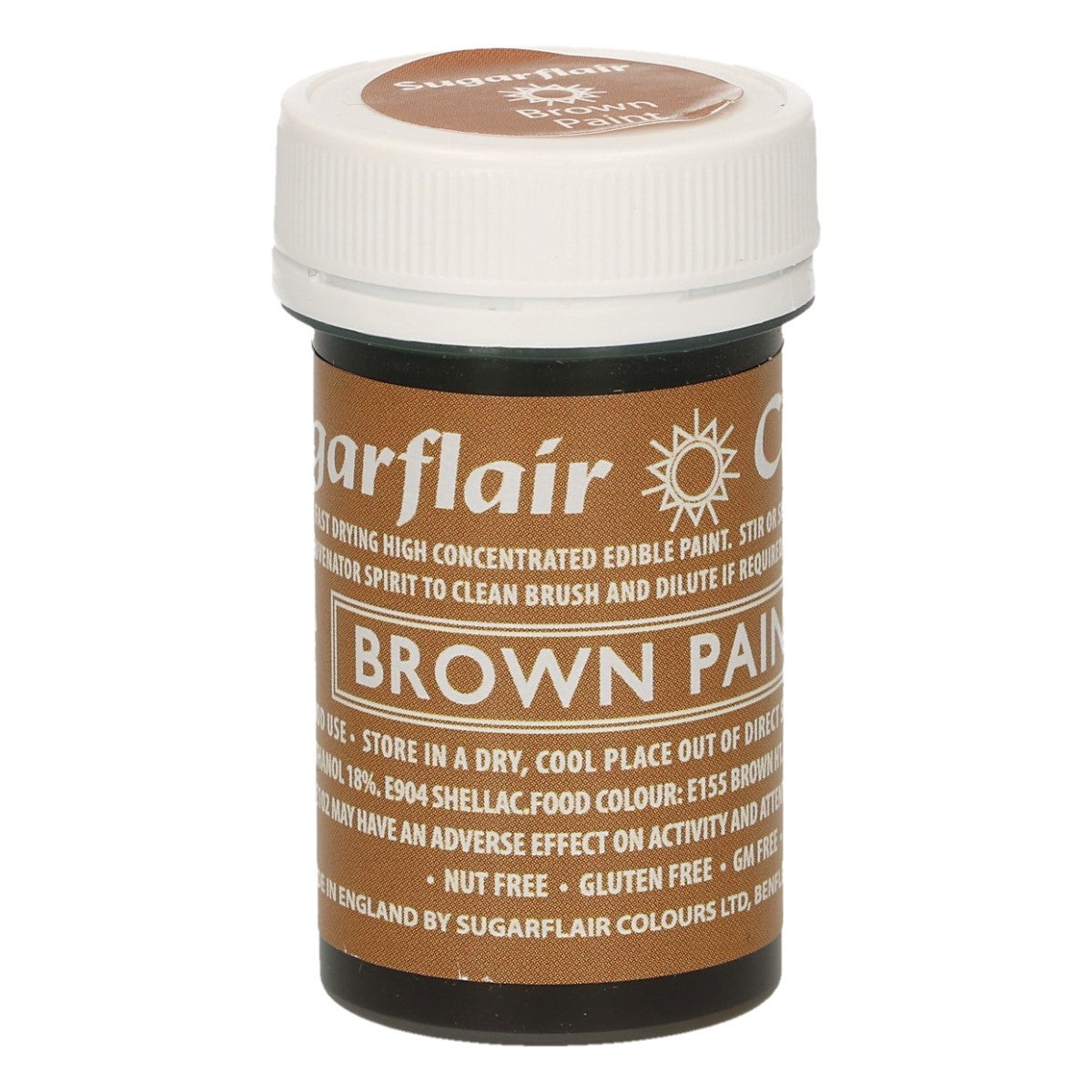 Sugarflair Edible Matt Paint -Brown- 20g
