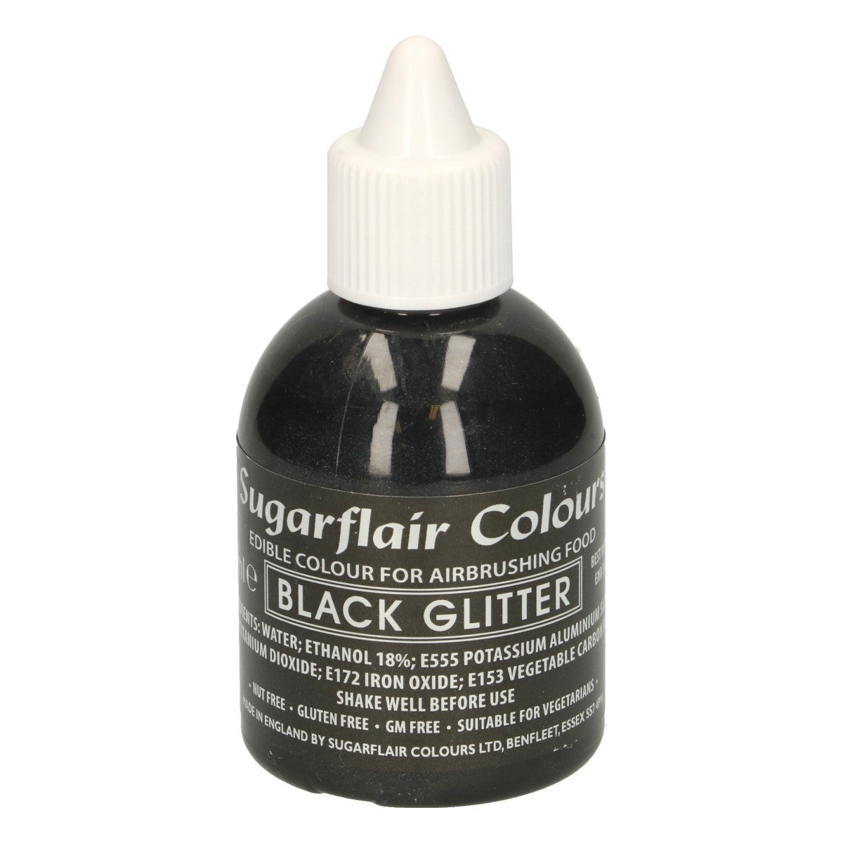 Sugarflair Airbrush Colouring -Glitter Black- 60ml
