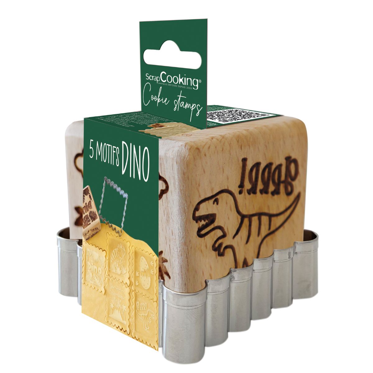 Scrapcooking Houten Stempel & Cookie Cutter - Dino