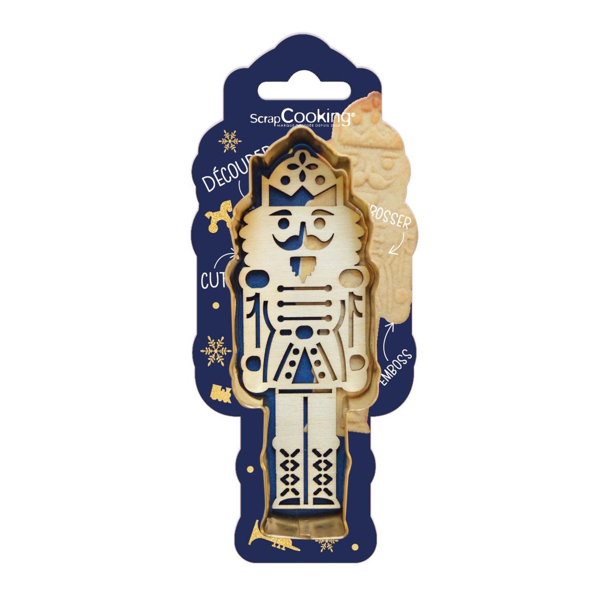 Scrapcooking Cookie Cutter & Houten Embosser - Notenkraker