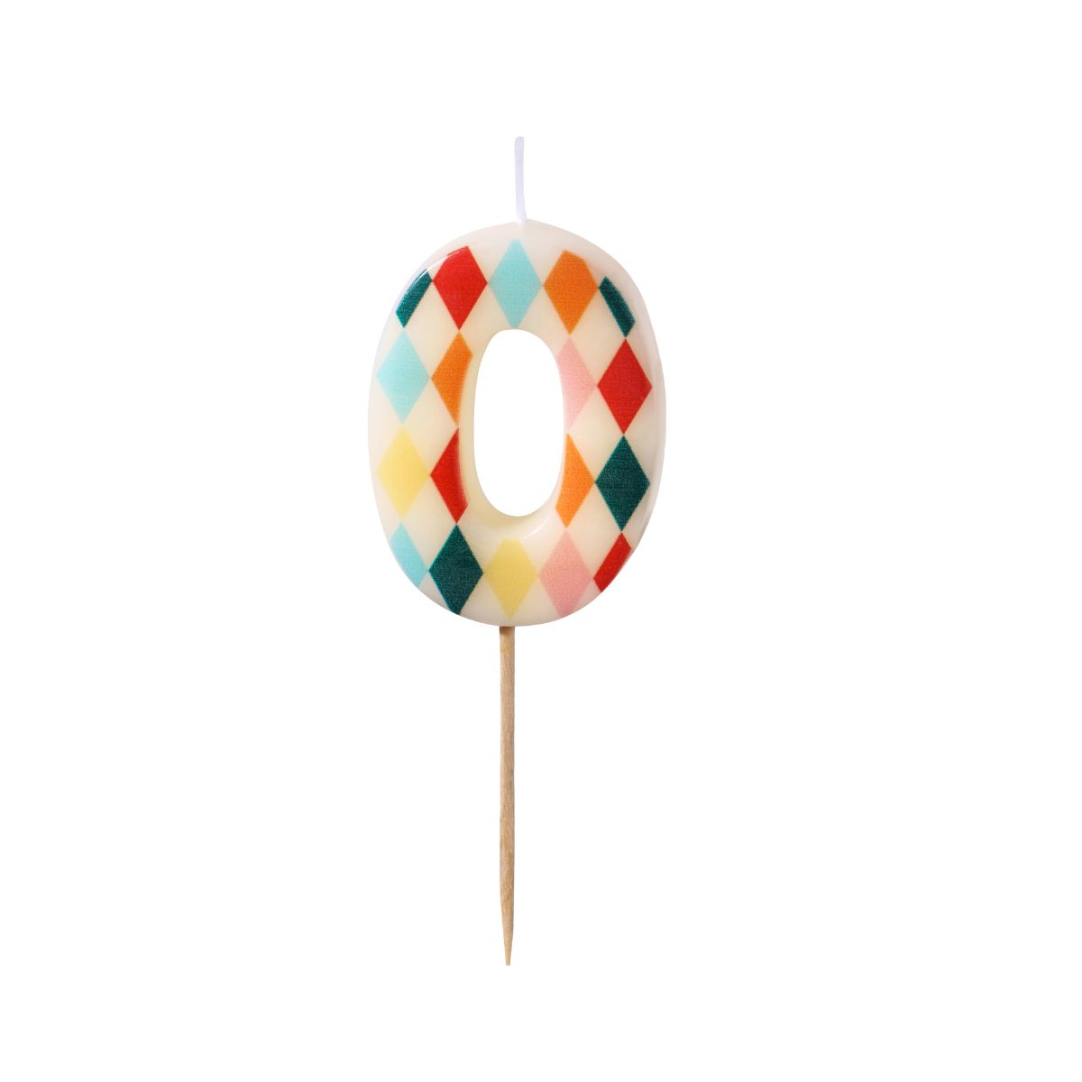 PartyDeco Cijferkaars 0 Ruit 5,5 cm