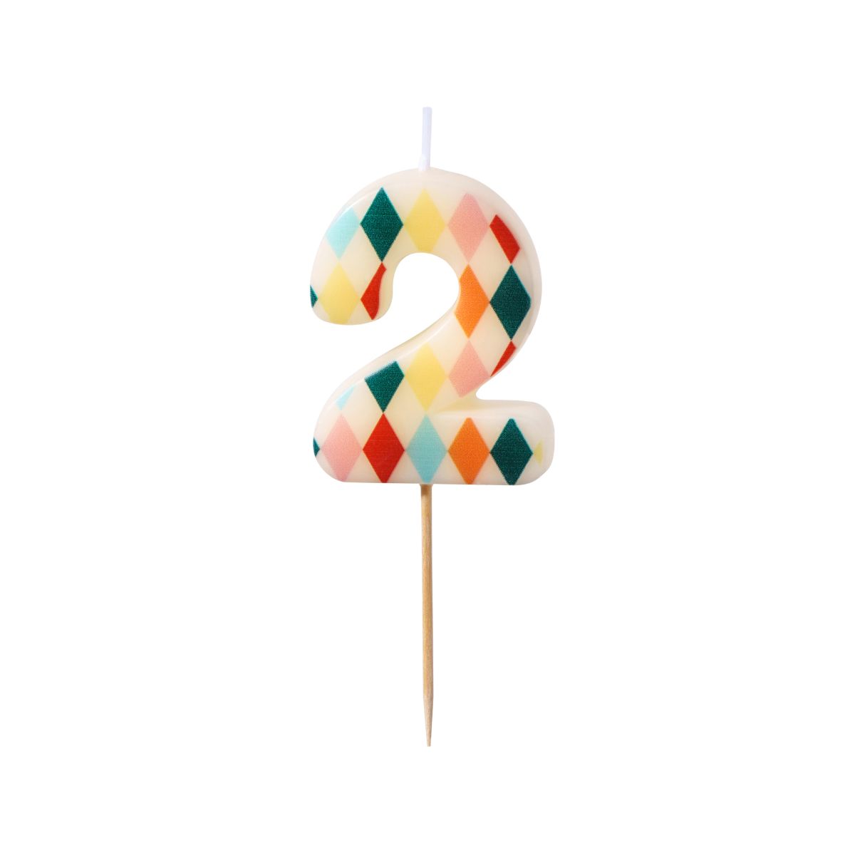 PartyDeco Cijferkaars 2 Ruit 5,5 cm