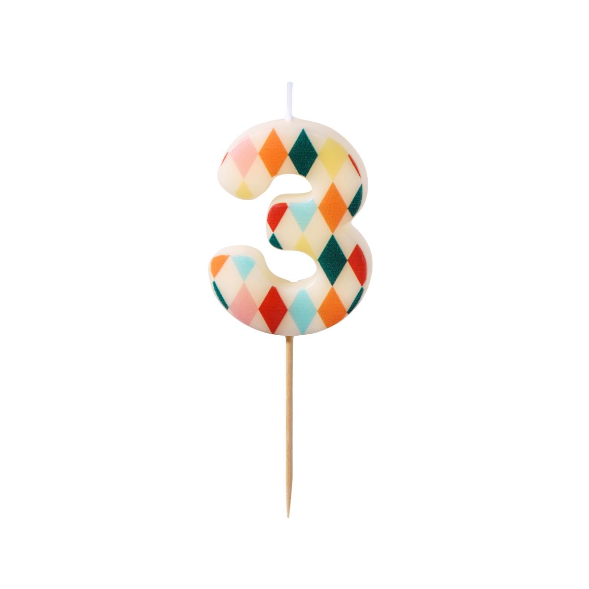 PartyDeco Cijferkaars 3 Ruit 5,5 cm