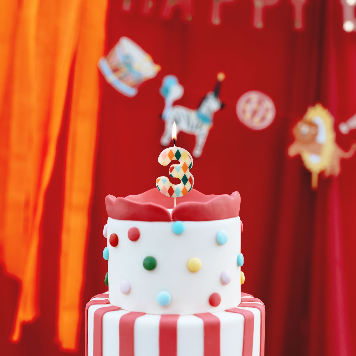 PartyDeco Cijferkaars 3 Ruit 5,5 cm