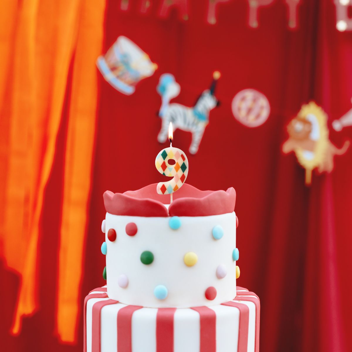 PartyDeco Cijferkaars 9 Ruit 5,5 cm