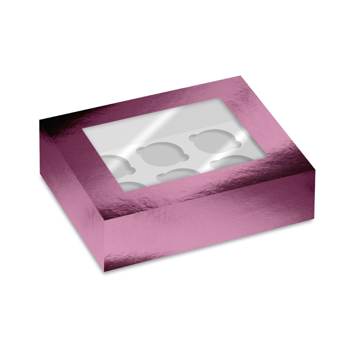 Simply Making Cupcake Box Venster Roze Metallic 6 pk/2