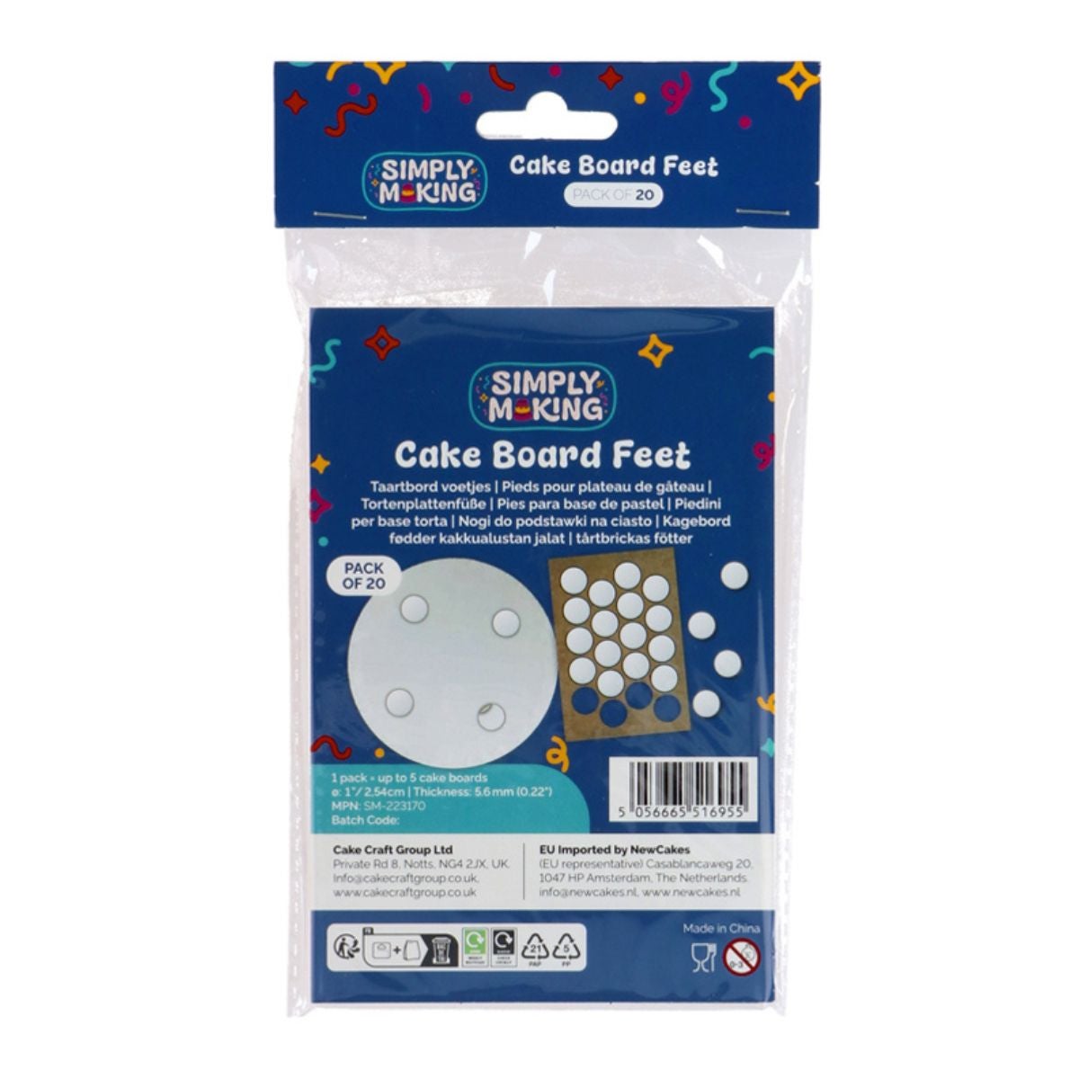 Simply Making Cake Board Voetjes Rond pk/20