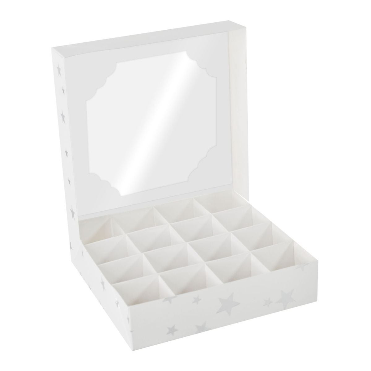 Simply Making Treat Box & Inserts Zilveren Sterren 16 Vakken pk/5