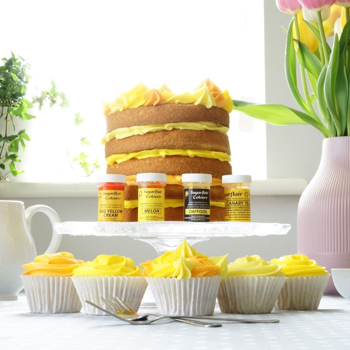 Sugarflair Paste Colour Mix Geel Set/4