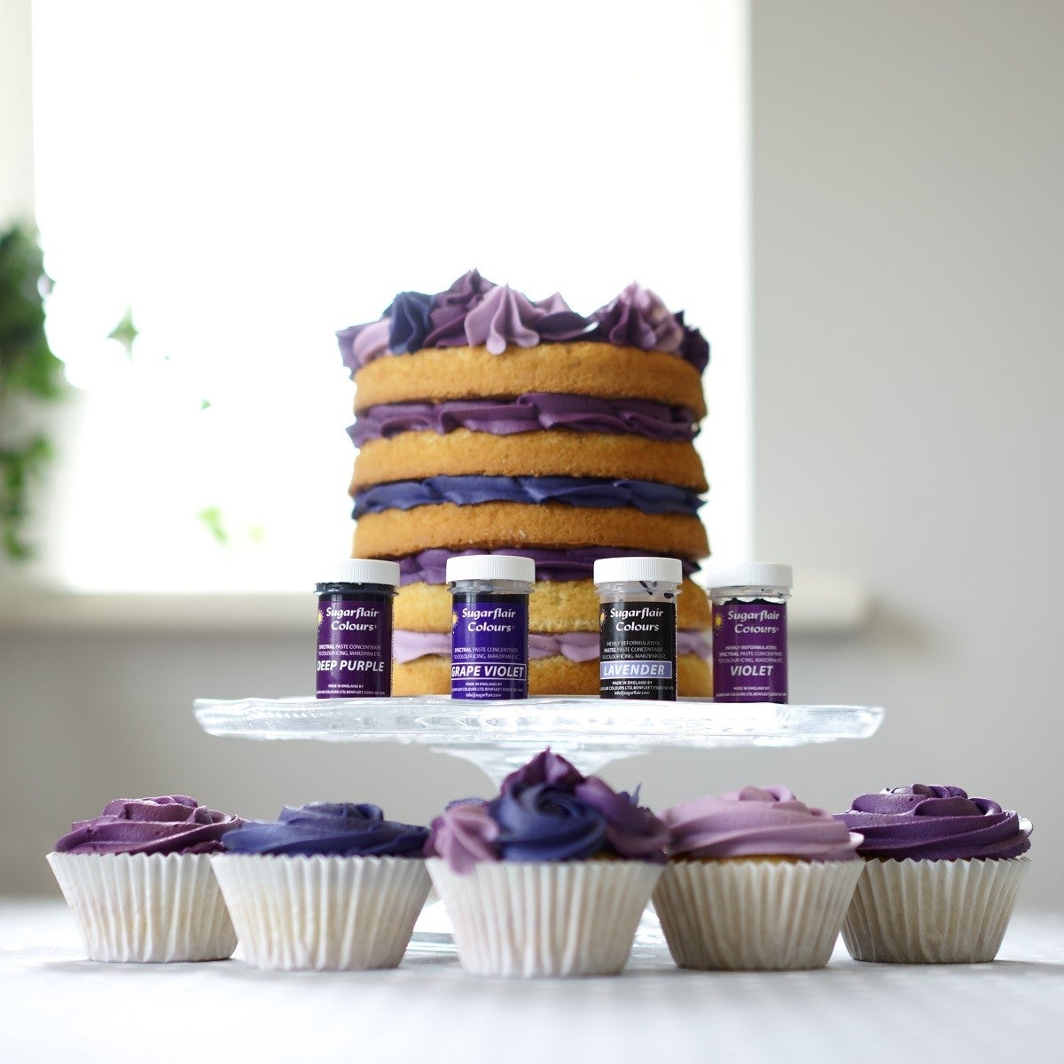 Sugarflair Paste Colour Mix Paars Set/4