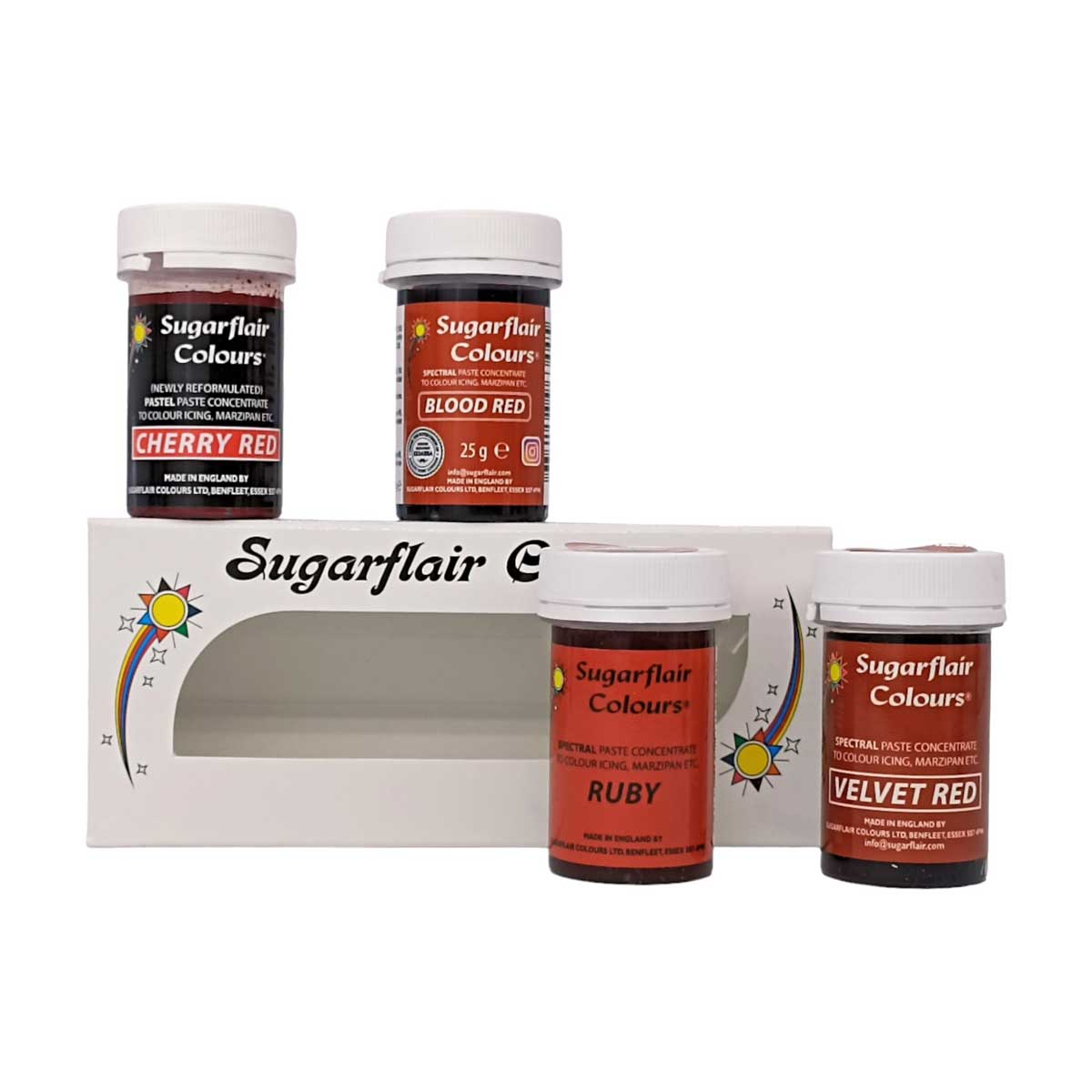 Sugarflair Paste Colour Mix Rood Set/4