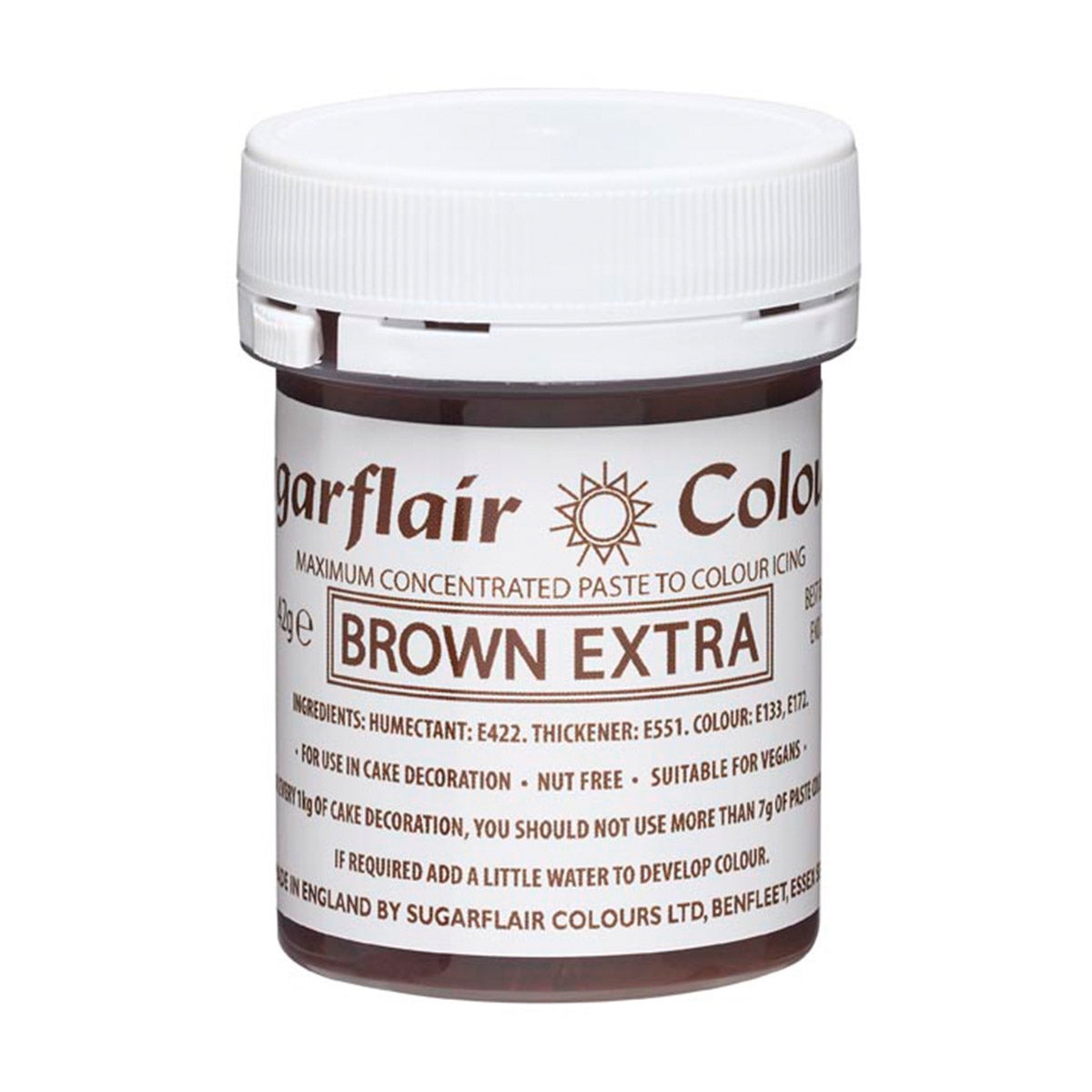 Sugarflair Geconcentreerde Eetbare Kleurstof Bruin Extra 42g