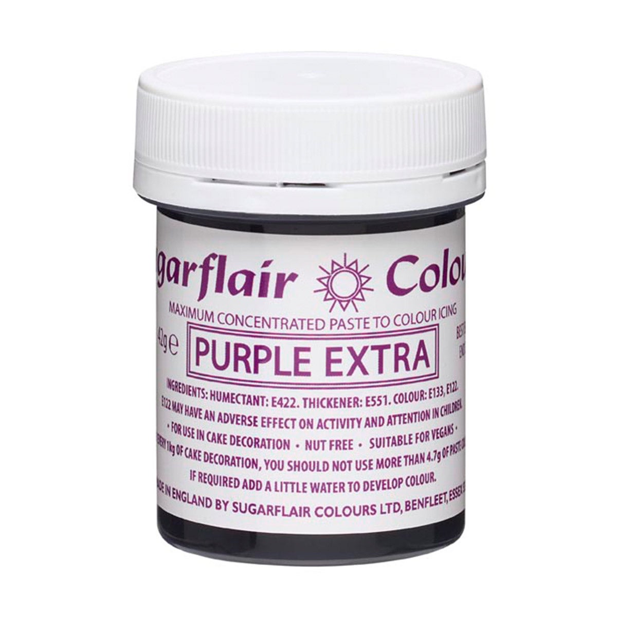 Sugarflair - Max Concentrate Paste Colour PAARS EXTRA, 42g
