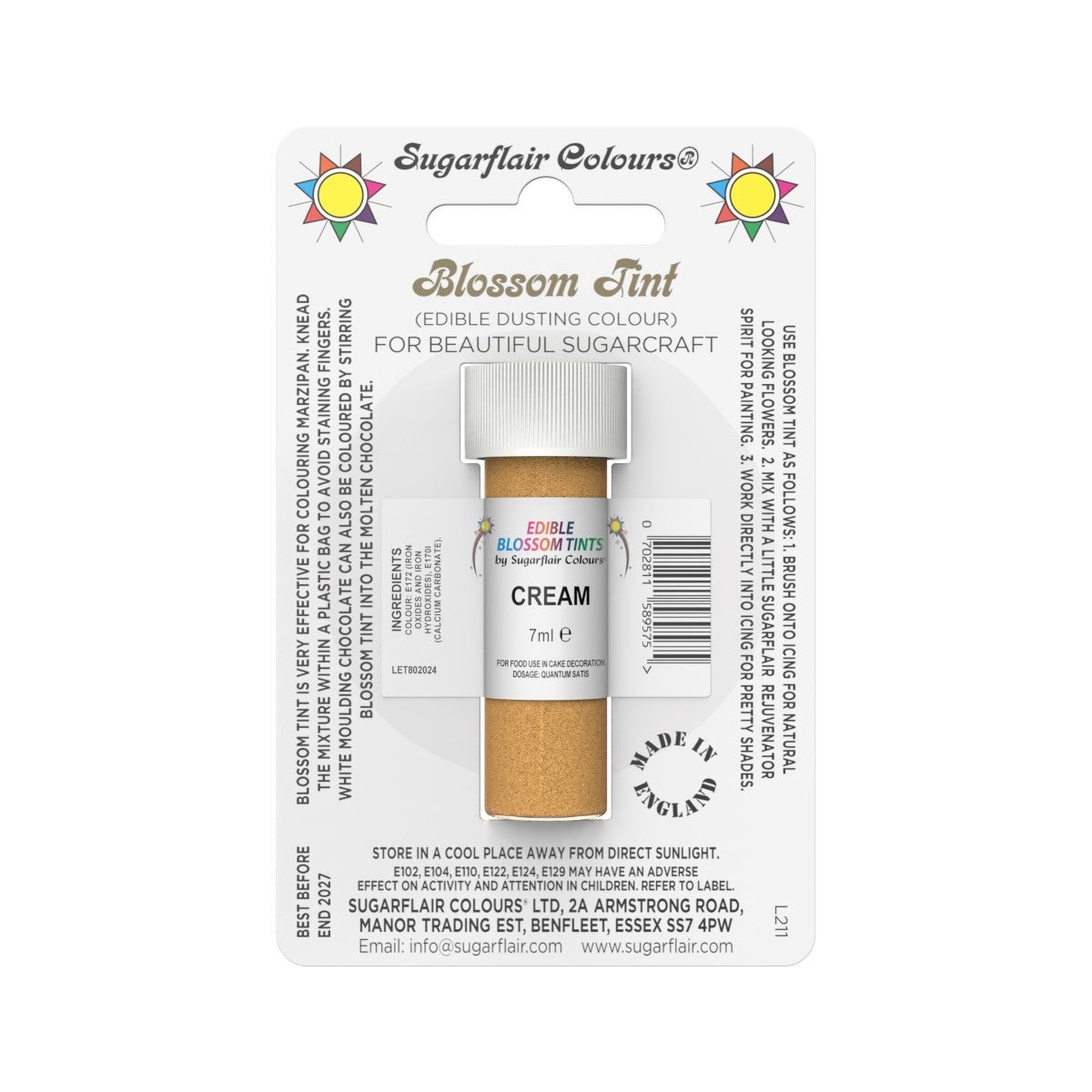Sugarflair Dusting Colour CREAM, 7ml
