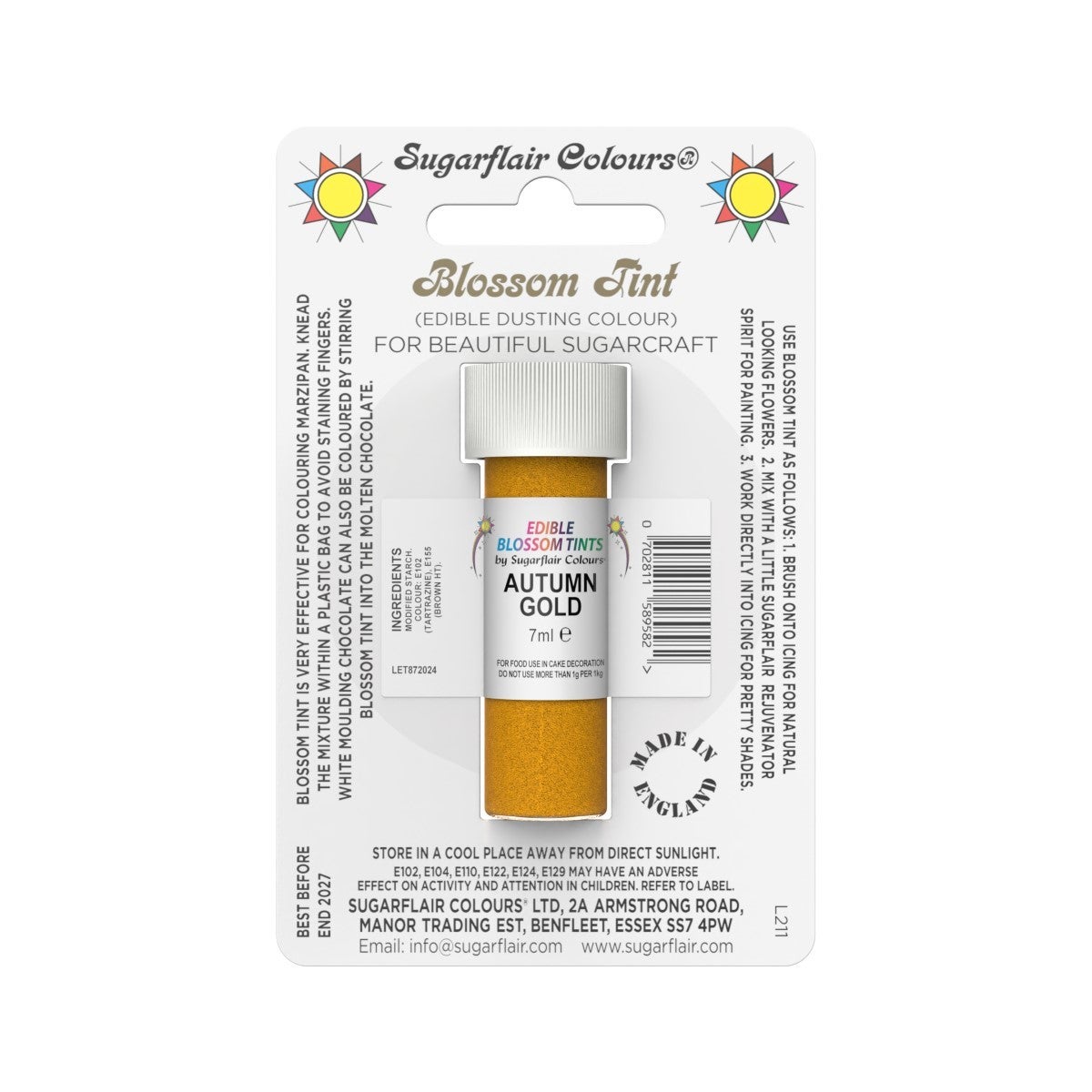 Sugarflair Dusting Colour AUTUMN GOLD, 7ml