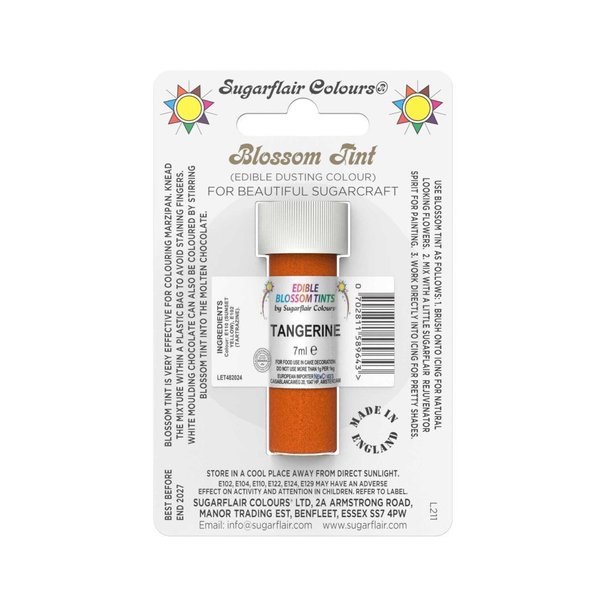 Sugarflair Dusting Colour TANGERINE, 7ml